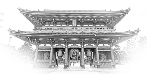 東京で最も有名な寺院 浅草の浅草寺 — ストック写真