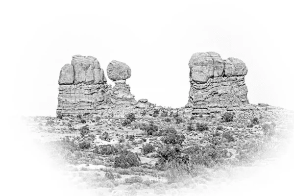 Arches National Park Most Beautiful Place Utah Illustration — Stock Photo, Image