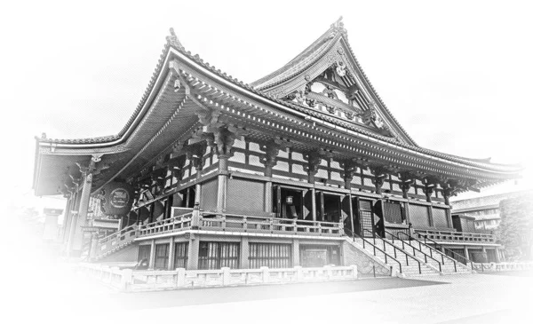 東京で最も有名な寺院 浅草の浅草寺 — ストック写真