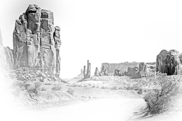 Monument Valley Utah Oljato Ilustración — Foto de Stock