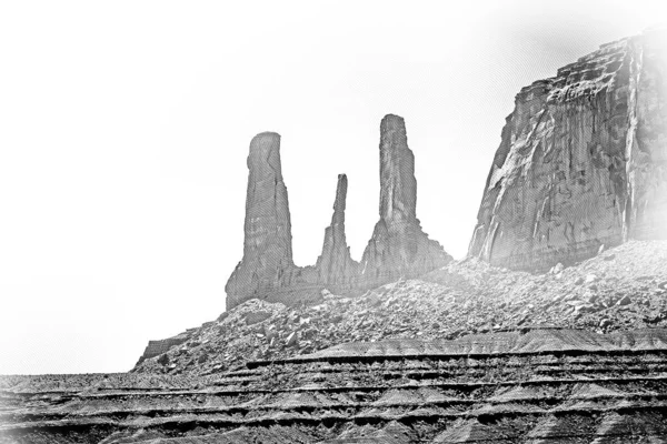 Amazing Rock Sculptures Monument Valley Illustration — 스톡 사진