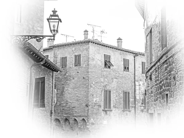 Fantastiska Toscana Italienska Stil Stenbyggnader — Stockfoto