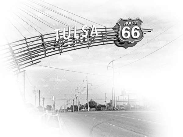 Tulsa Gate Historisk Väg Oklahoma Usa 2017 — Stockfoto