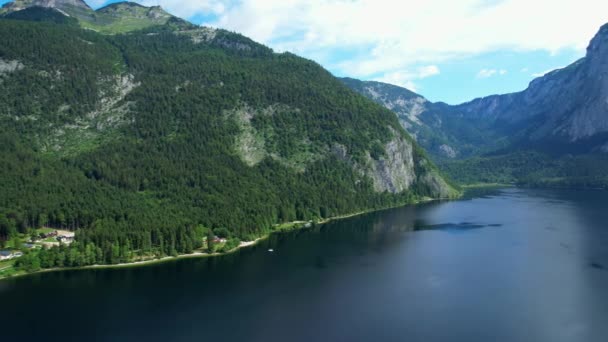 Jezioro Altaussee w Austrii - widok z góry — Wideo stockowe