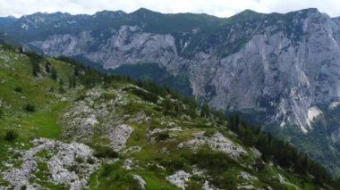 Avusturya 'nın şaşırtıcı manzarası ve tipik manzarası. Yukarıdan Avusturya Alpleri.
