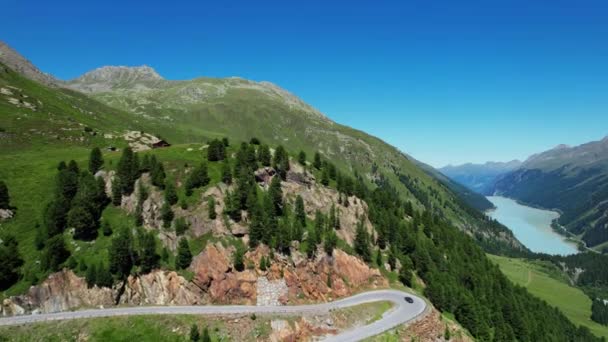 Όμορφη Κοιλάδα Kaunertal στις αυστριακές Άλπεις - διάσημο παγετώνα στην Αυστρία — Αρχείο Βίντεο