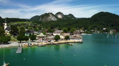 Avusturya 'daki Wolfgangsee Gölü yukarıdan