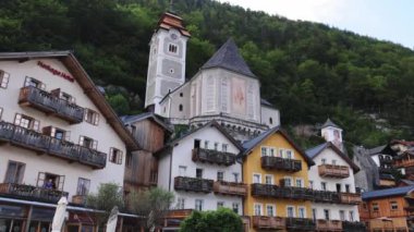 Avusturya 'daki Hallstatt' ün inanılmaz evleri - HALLSTATT, AUSTRIA, EUROPE - 30 Temmuz 2021