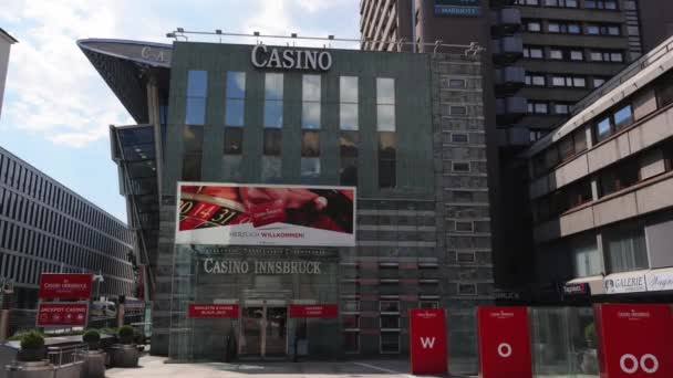 The Casino of Innsbruck in the heart of the city - INNSBRUCK, AUSTRIA, EUROPE - JULY 29, 2021 — Stock Video