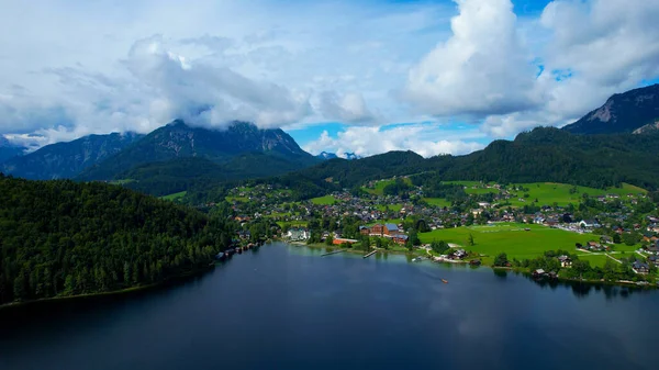 Lake Altaussee in Austria - aerial view — Stock Photo, Image