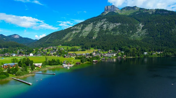 Lac Altaussee en Autriche - vue aérienne — Photo