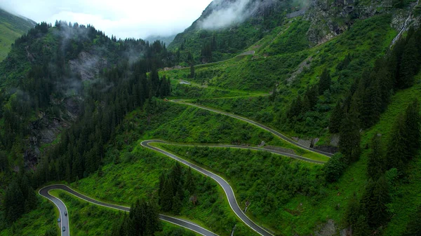 Estrada alpina alta Silvretta incrível na Áustria — Fotografia de Stock