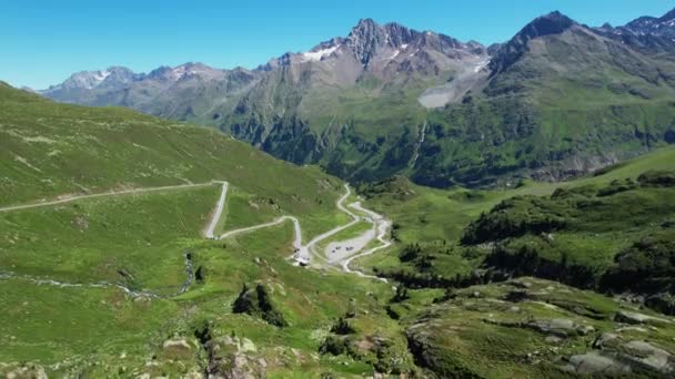 Όμορφη Κοιλάδα Kaunertal στις αυστριακές Άλπεις - διάσημο παγετώνα στην Αυστρία — Αρχείο Βίντεο