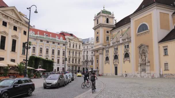 Straatzicht Oude Binnenstad Van Wenen Vienna Oostenrijk August 2021 — Stockvideo