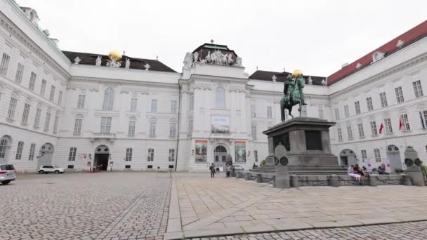 Plac Josefa Wiedeńskim Pałacu Hofburg Najsłynniejszy Zabytek Miasta Wiedeń Austria — Wideo stockowe