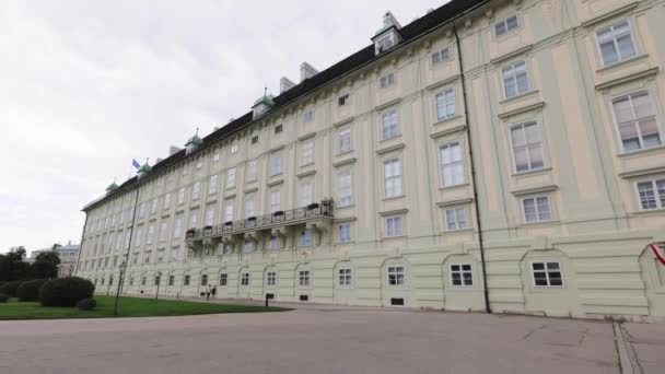 Régi Palota Yard Bécs Hofburg Palace Leghíresebb Mérföldkő Városban Vienna — Stock videók