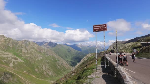 Знаменита Timmelsjoch High Alpine Road Австрійських Альпах Також Називається Passo — стокове відео