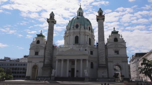 Slavný Karlsův Kostel Vídni Vídeň Rakousko Srpna 2021 — Stock video