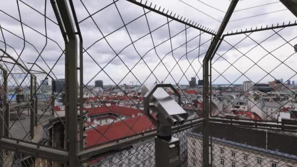 Utsikt Över Staden Wien Från Toppen Stephans Cathedral Vienna Österrike — Stockvideo
