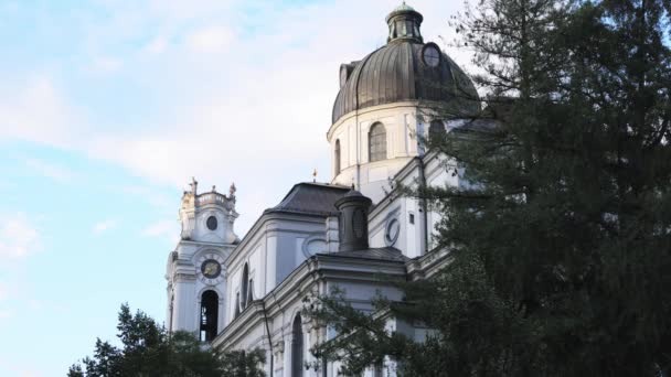 Καθεδρικός Ναός Του Σάλτσμπουργκ Στην Παλιά Πόλη Salzburg Αυστρια Αυγούστου — Αρχείο Βίντεο