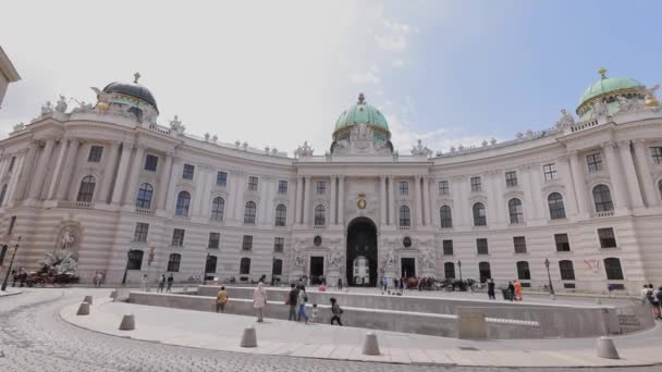 Императорский Дворец Вены Хофбург Самая Известная Достопримечательность Города Вена Австрия — стоковое видео