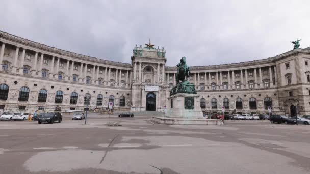 Резиденция Габсбургов Вене Hofburg Imperial Palace Самая Известная Достопримечательность Города — стоковое видео