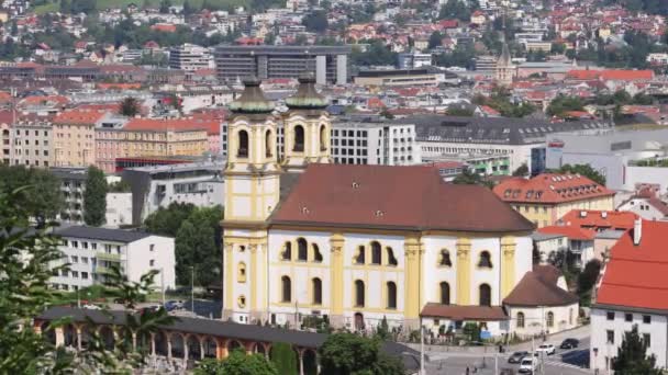 Katedrála Městě Innsbruck Rakousku Cestovní Fotografie — Stock video