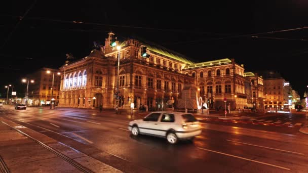 Gedung Opera Negeri Wina Pusat Kota Vienna Austria August 2021 — Stok Video