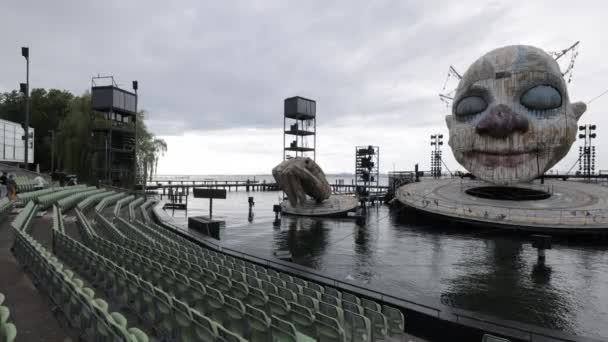 Rigoletto Plovoucí Jeviště Bodamském Jezeře Bregenzu Bregenz Rakousko Června 2021 — Stock video