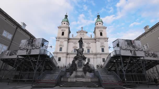 Catedral Salzburgo Casco Antiguo Salzburg Austria Agosto 2021 — Vídeos de Stock