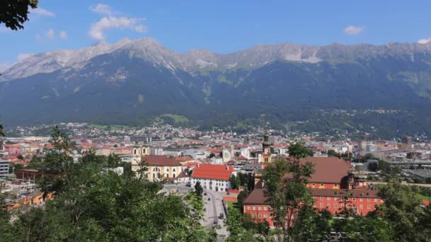 Vista Aérea Ciudad Innsbruck Austria Fotografía Viajes — Vídeos de Stock