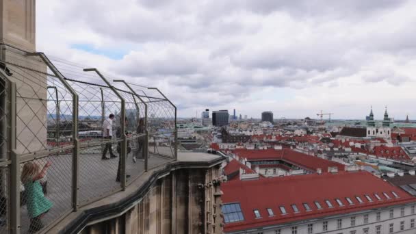 Vista Sobre Cidade Viena Partir Topo Catedral Stephans Vienna Áustria — Vídeo de Stock