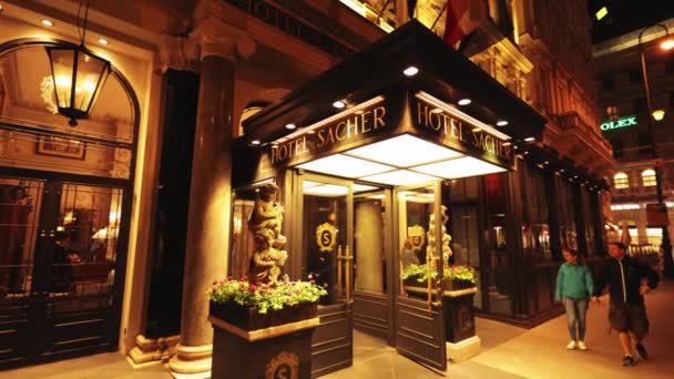 Viyana Seçkin Otel Sacher Vienna Austria Ağustos 2021 — Stok video