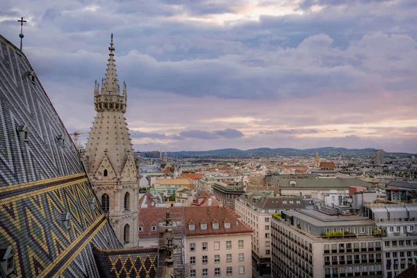 Blick Über Die Stadt Wien Von Der Spitze Des Stephansdoms — Stockfoto