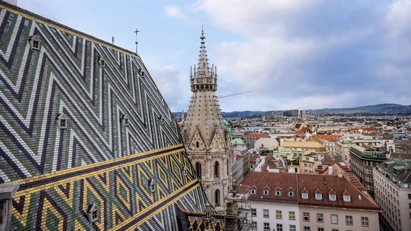 Blick Über Die Stadt Wien Von Der Spitze Des Stephansdoms — Stockfoto