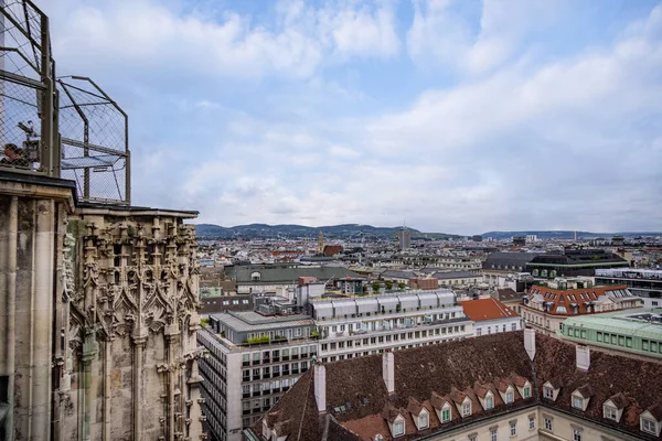 Blick Über Die Stadt Wien Von Der Spitze Des Stephansdoms — Stockfoto