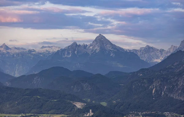 Csodálatos Panoráma Kilátás Nyílik Magas Hegyek Osztrák Alpok Utazási Fotózás — Stock Fotó