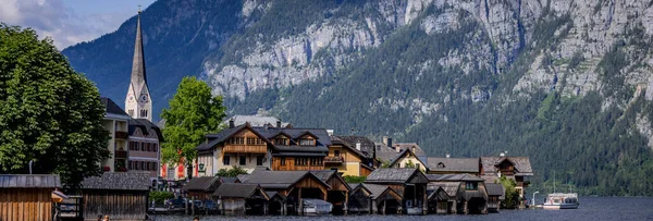 Híres Falu Hallstatt Ausztriában Világörökség Része Utazási Fotózás — Stock Fotó