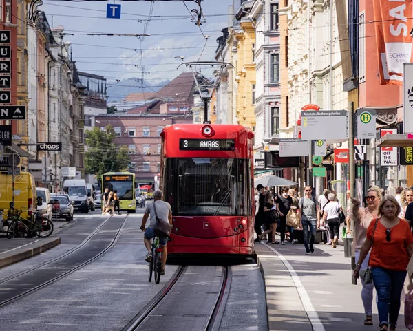 Transporte Público Centro Cidade Innsbruck Innsbruck Áustria Julho 2021 — Fotografia de Stock