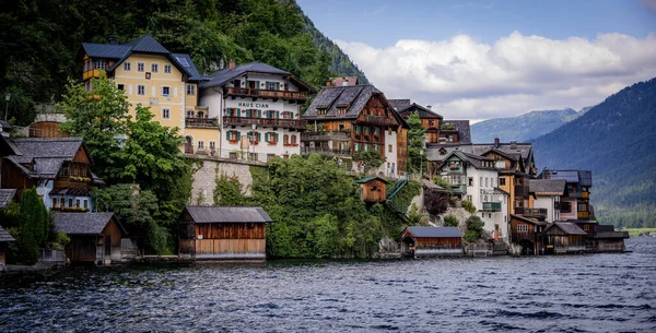 Híres Falu Hallstatt Ausztriában Világörökség Része Utazási Fotózás — Stock Fotó