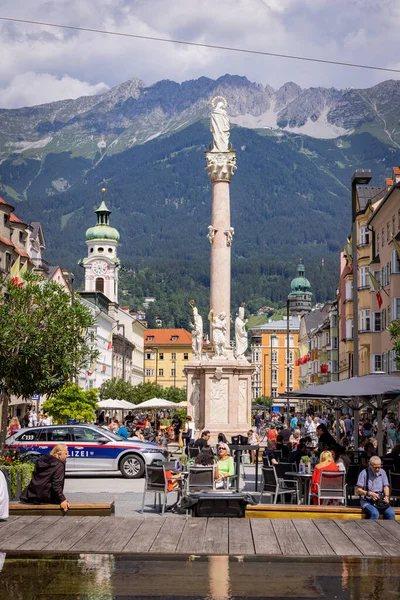 Anna Säule Der Innsbrucker Altstadt Innsbruck Österreich Juli 2021 — Stockfoto