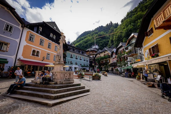 Berömd Hallstatt Österrike Världsarv Hallstatt Österrike Juli 2021 — Stockfoto