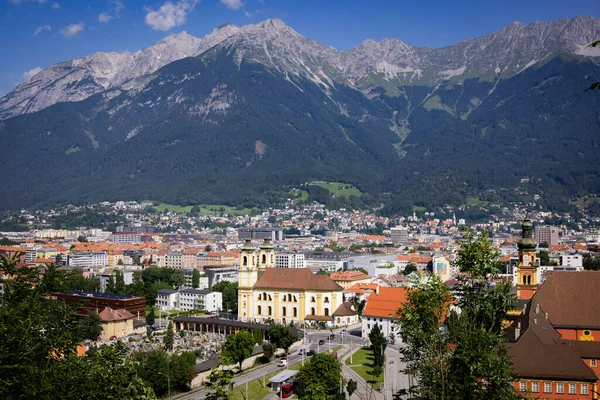 Letecký Pohled Město Innsbruck Rakousku Cestovní Fotografie — Stock fotografie