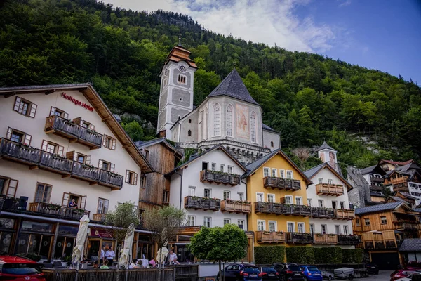 Berömd Hallstatt Österrike Världsarv Hallstatt Österrike Juli 2021 — Stockfoto