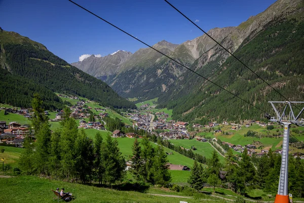 Ropeways Soelden Tyrol Ένα Δημοφιλές Μέρος Για Τους Τουρίστες Ταξιδιωτικές — Φωτογραφία Αρχείου