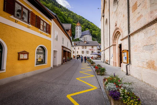 Berühmtes Dorf Hallstatt Österreich Weltkulturerbe Hallstatt Österreich Juli 2021 — Stockfoto