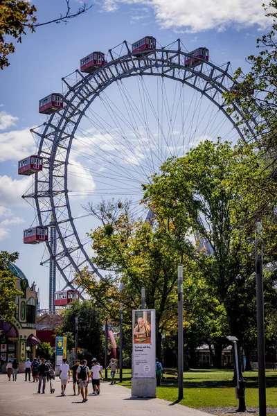 Bécsi Óriáskerék Prater Entertainment Parkban Vienna August 2021 — Stock Fotó