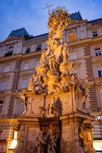 Dreifaltigkeitssäule Wien Auch Plakettsäule Der Innenstadt Genannt Wien Österreich August — Stockfoto