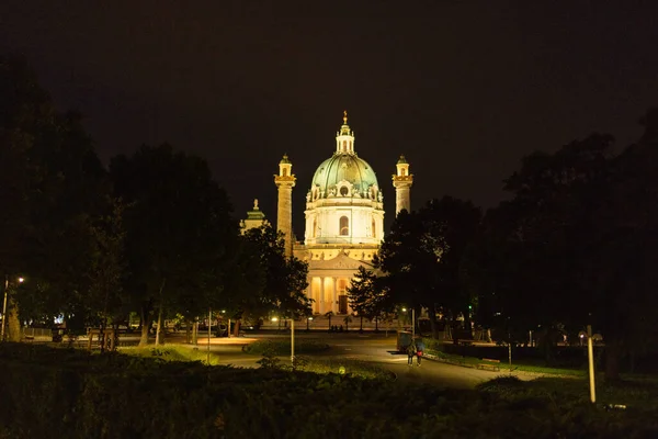 Famous Karls Chruch in Vienna at night - travel photography