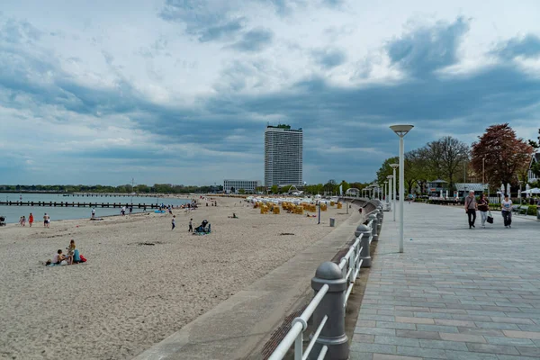 Famous Beach Travemunde Baltic Sea Lubeck Germany May 2021 — Stock Photo, Image